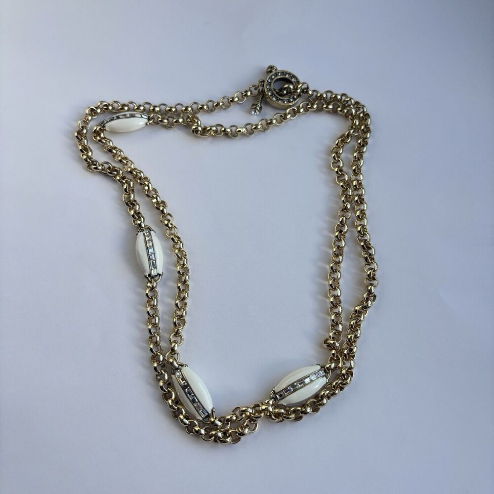 HEIDI DAUS X Dome Long Strand (4 Stations/White/Toggle-Closure) Chain Necklace